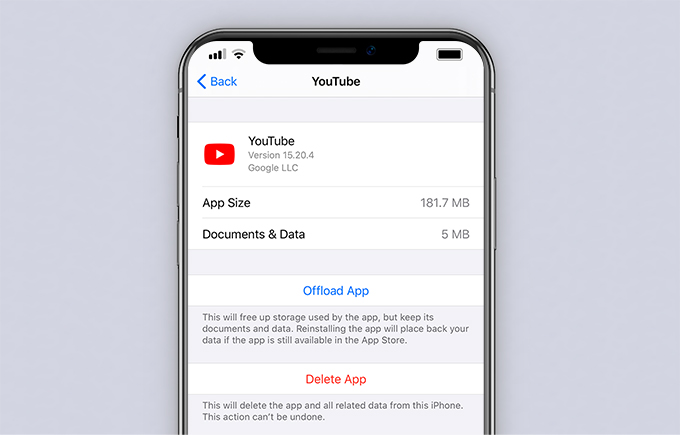 YouTube app cache clear