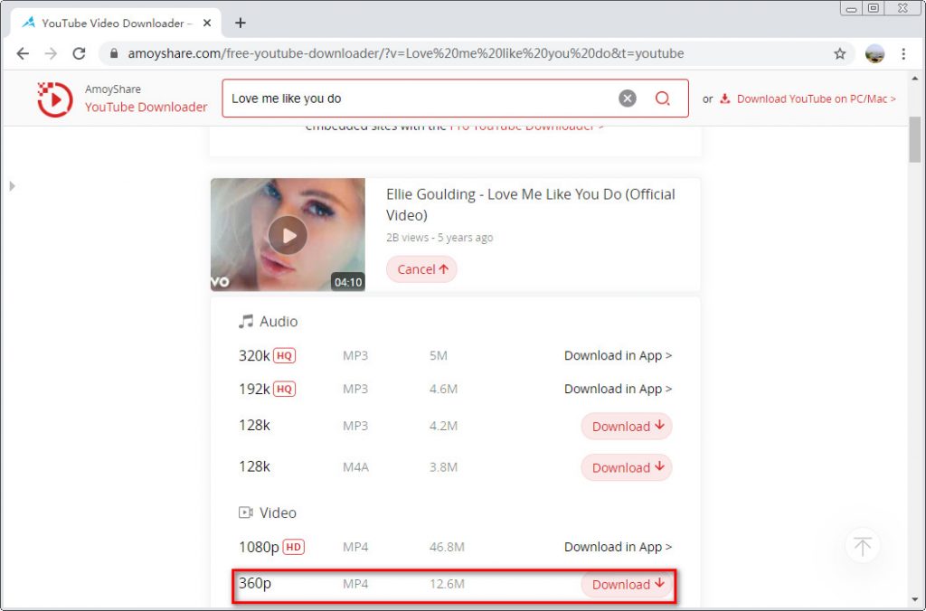 YouTube video downloading