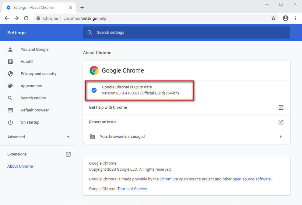 Aktualisieren Sie Ihren Browser
