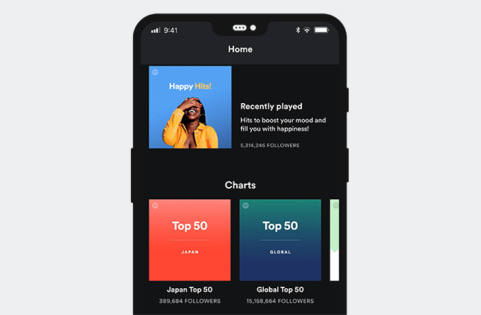 Spotify interface