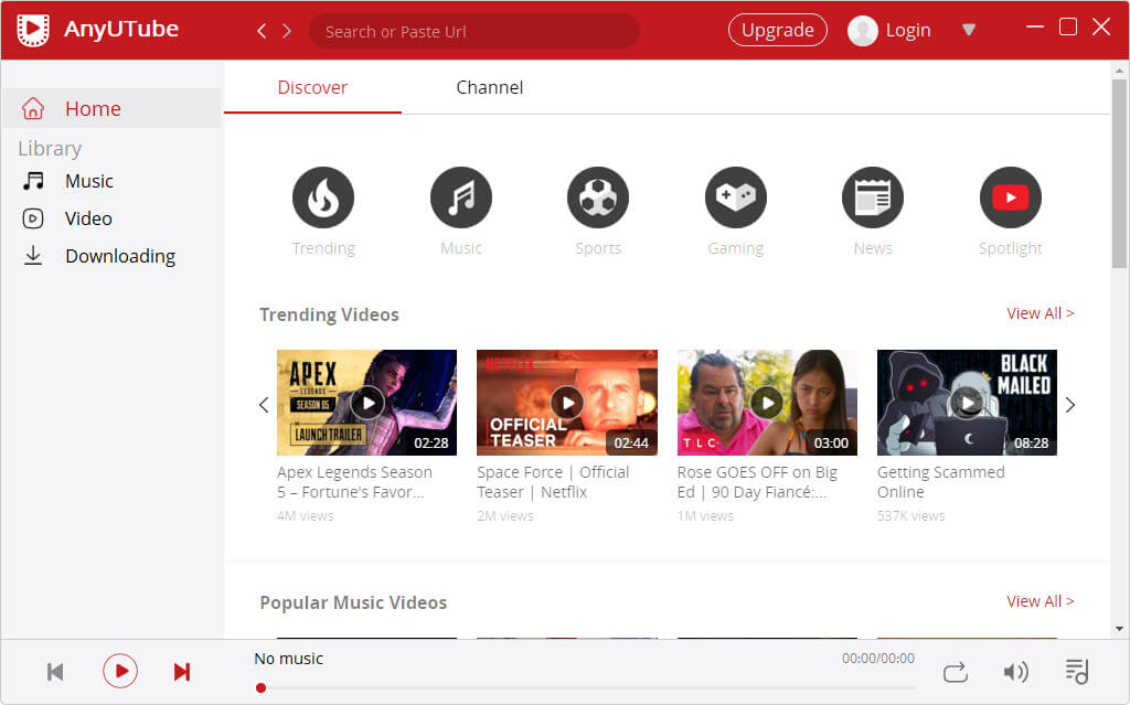 AnyUTube work interface