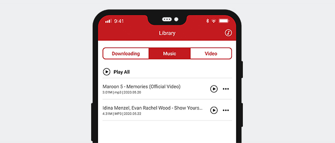Find downloaded video to play in background
