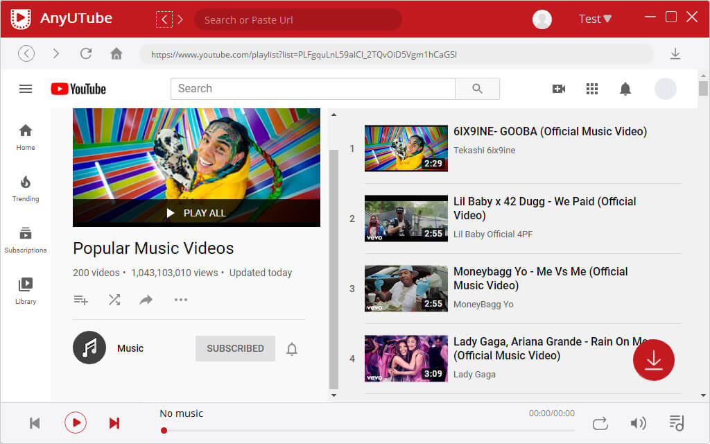 Access to YouTube via AnyUTube