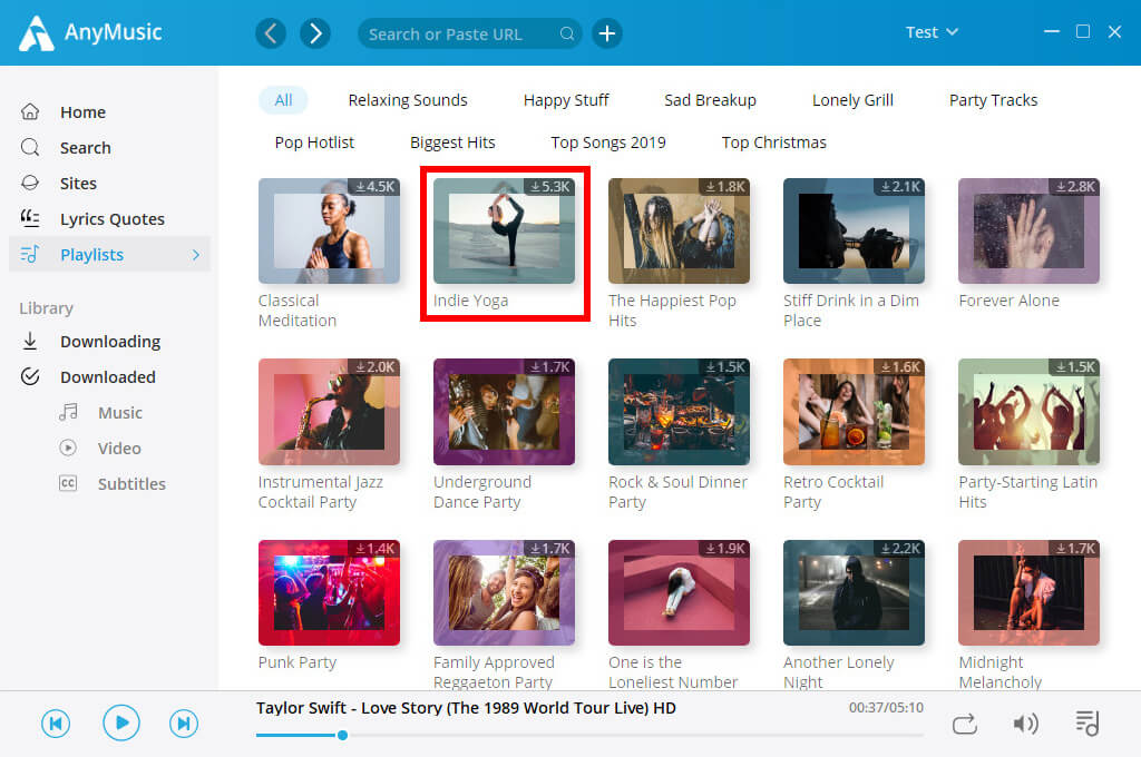 Select a playlist