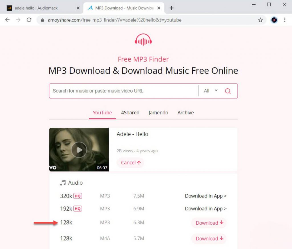 Download gratuito di MP3 Audiomack su AnyMusic