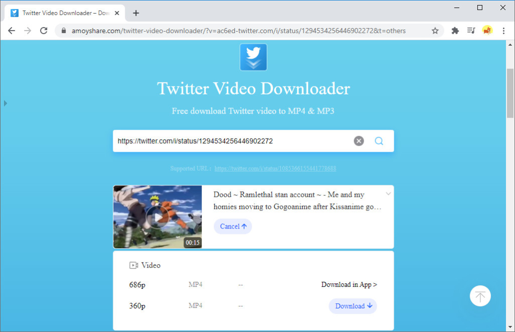 Télécharger la vidéo Twitter sur un ordinateur portable (pas de