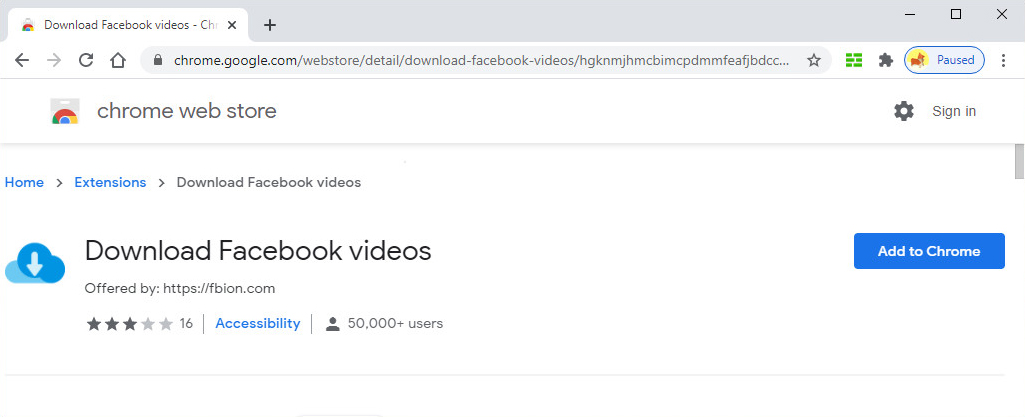 Download Facebook Videos (Extension)