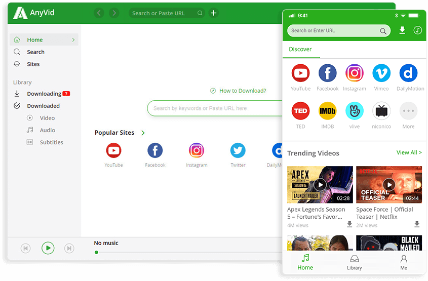 Verwenden Sie AnyVid, um Twitter-Videos herunterzuladen