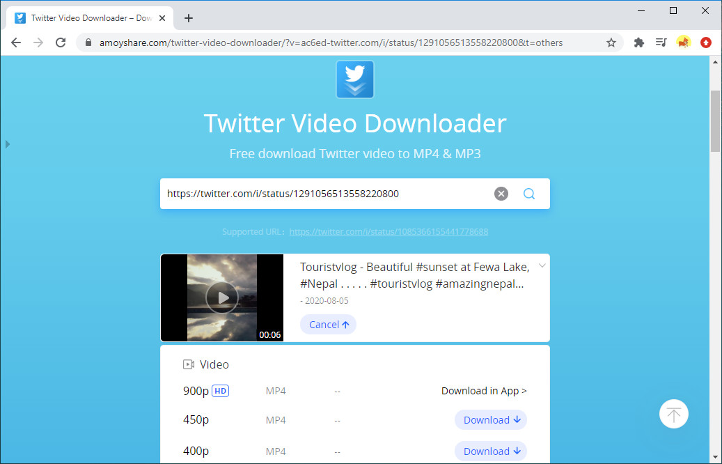 converting twitter video to mp4