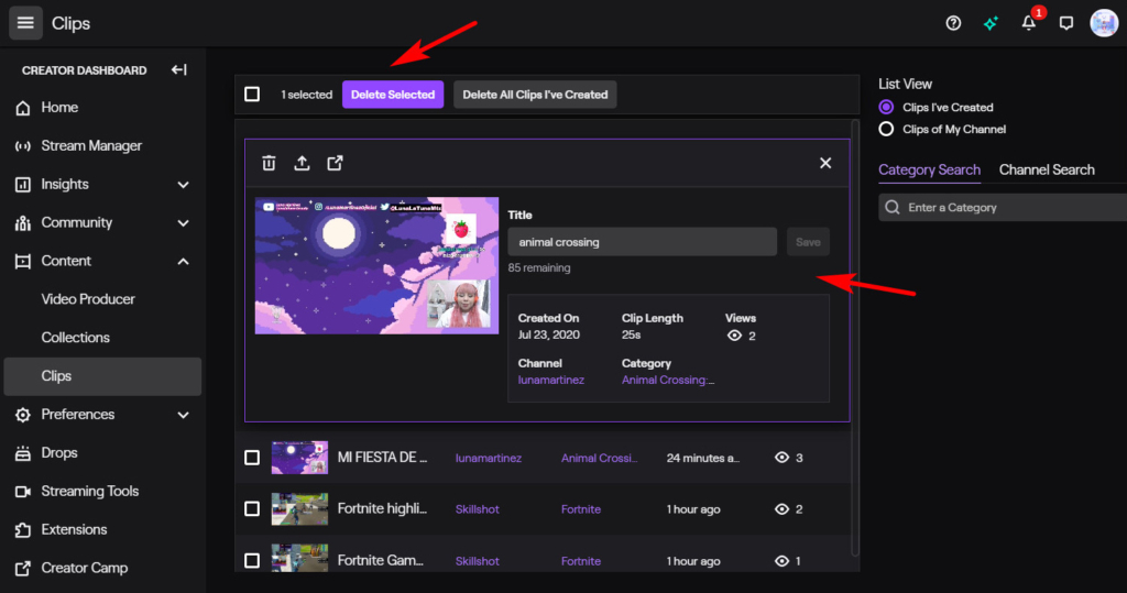 twitch.tv clip manager