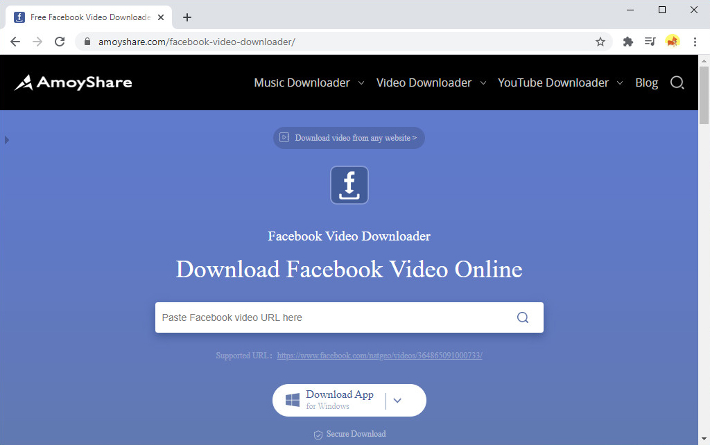 AmoyShare Facebook Video Downloader